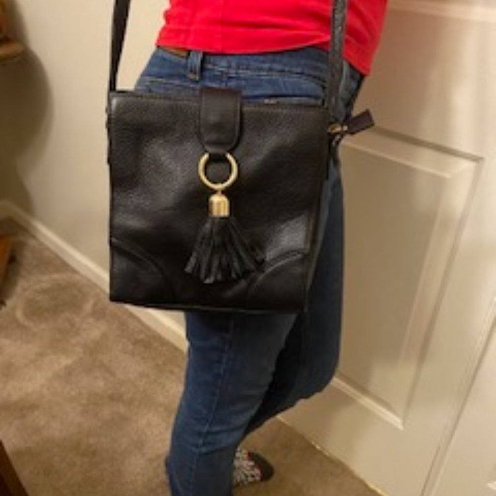 Talbots Black Leather Handbag